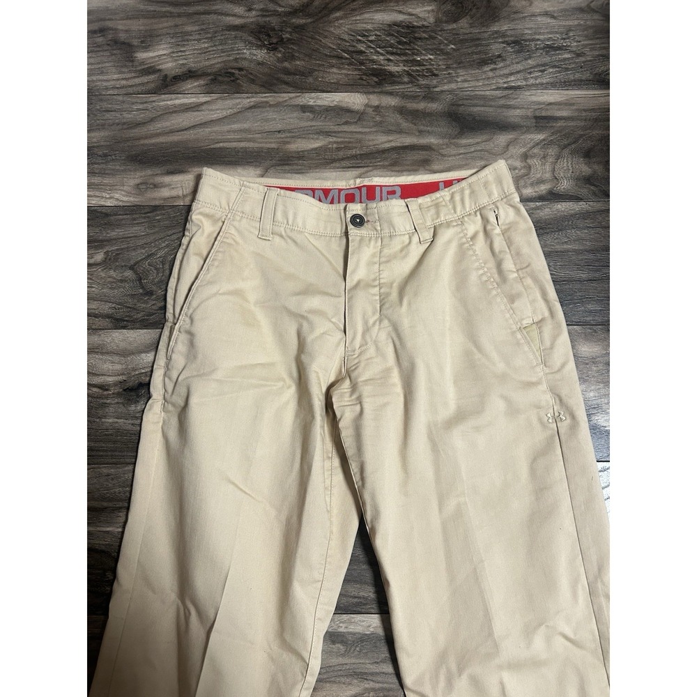 Under Armour Tan Khaki Athletic Golf Pants Size 30x34‎ 639 - Picture 2 of 6